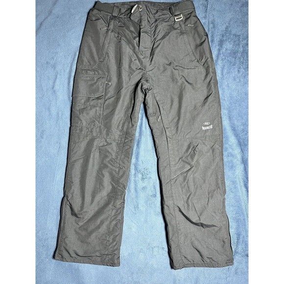 Marker Snow Pants Mens XL Black Skiing Snowboarding Outdoors Snap Adjustable - Picture 1 of 7